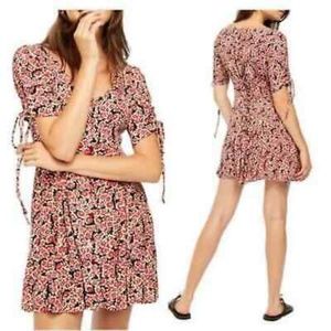 - Free People Lace Up Floral Corset Mini Dress Size Medium